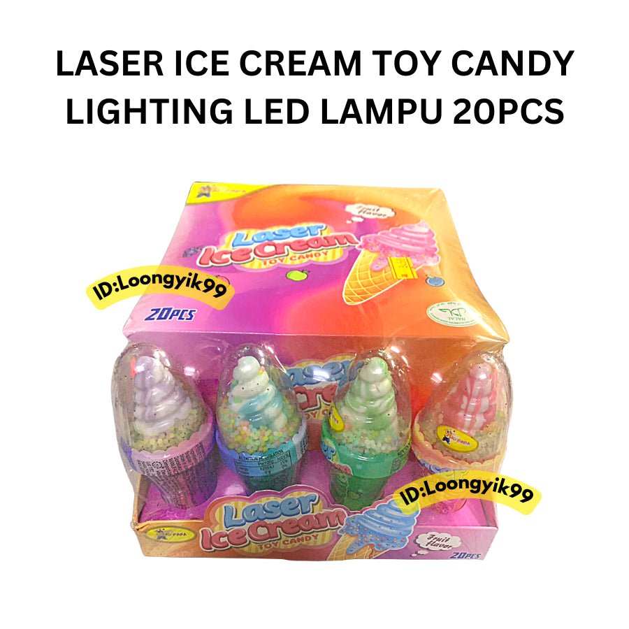 LASER ICE CREAM TOY CANDY LIGHTING LED LAMPU 20PCS HALAL LOONGYIK99