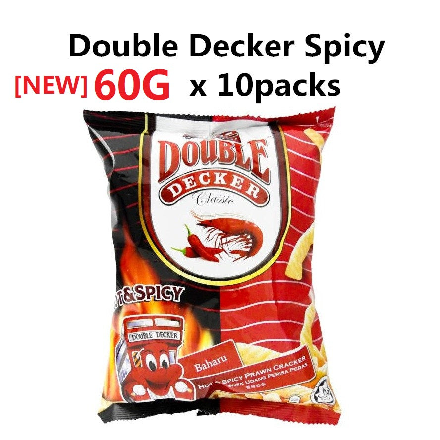 Double Decker Snack Spicy Keropok 60G - 80G x 10packs