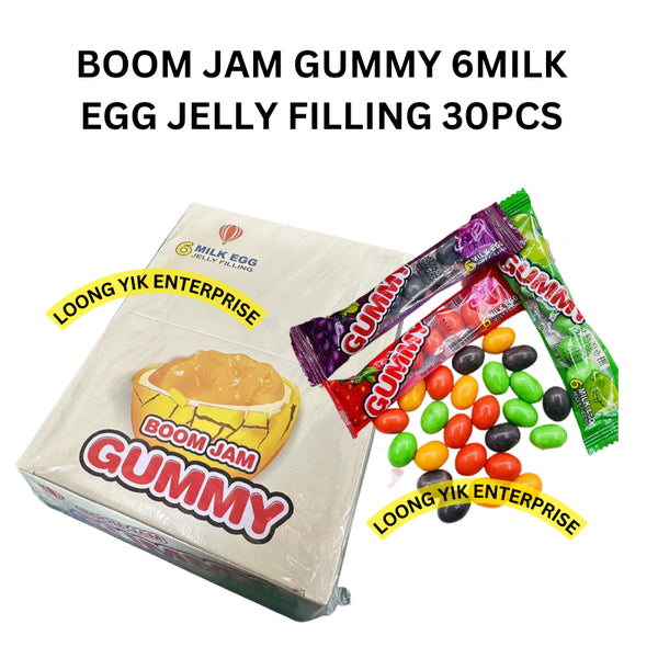 BOOM JAM GUMMY 6MILK EGG JELLY FILLING 30PCS