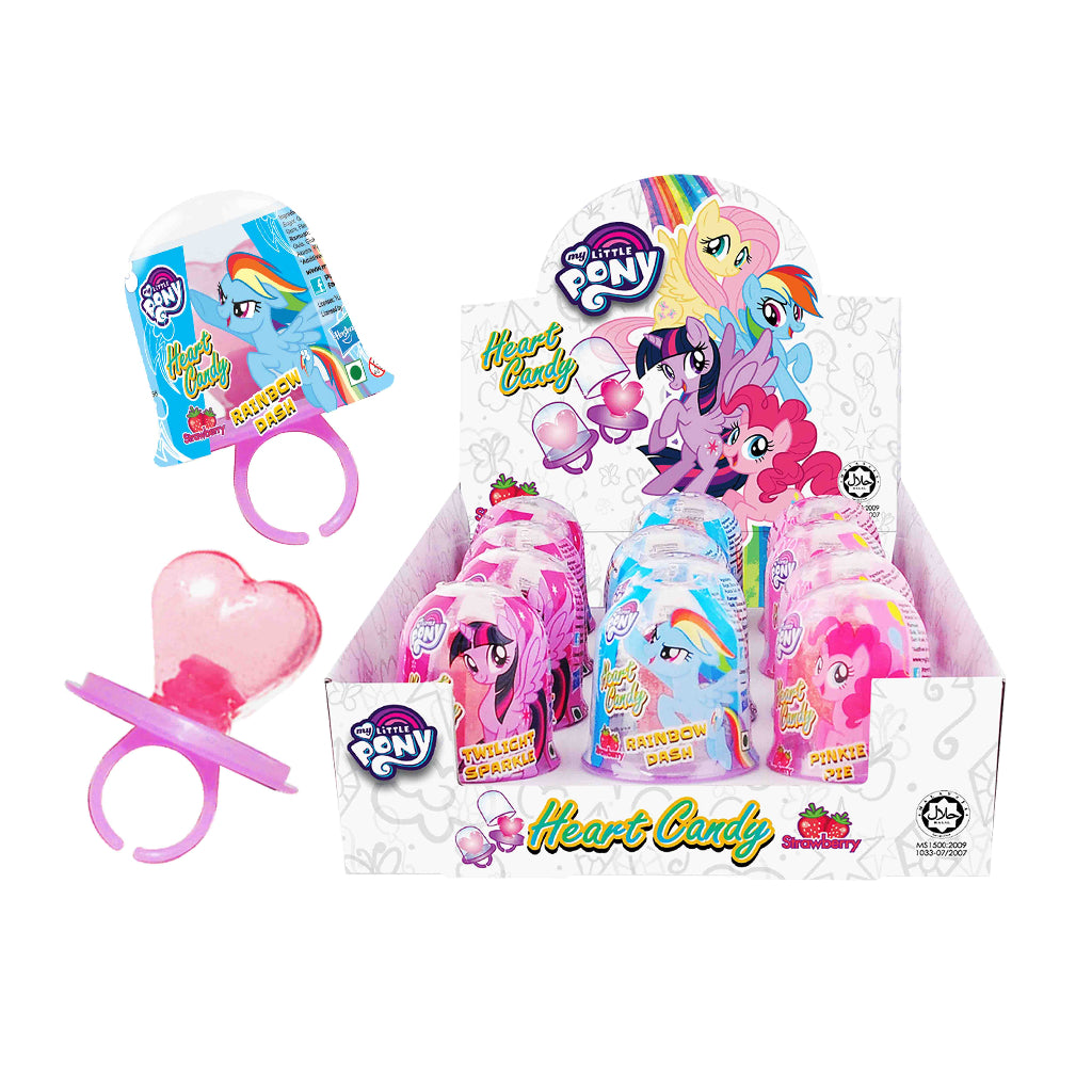 YLF DIAMOND HEART CANDY RING 10G X 12PCS ( PRINCESS / BARBIE / MY LITTLE PONY / TSUM TSUM) HALAL