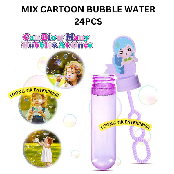 MIX CARTOON BUBBLE WATER 24PCS