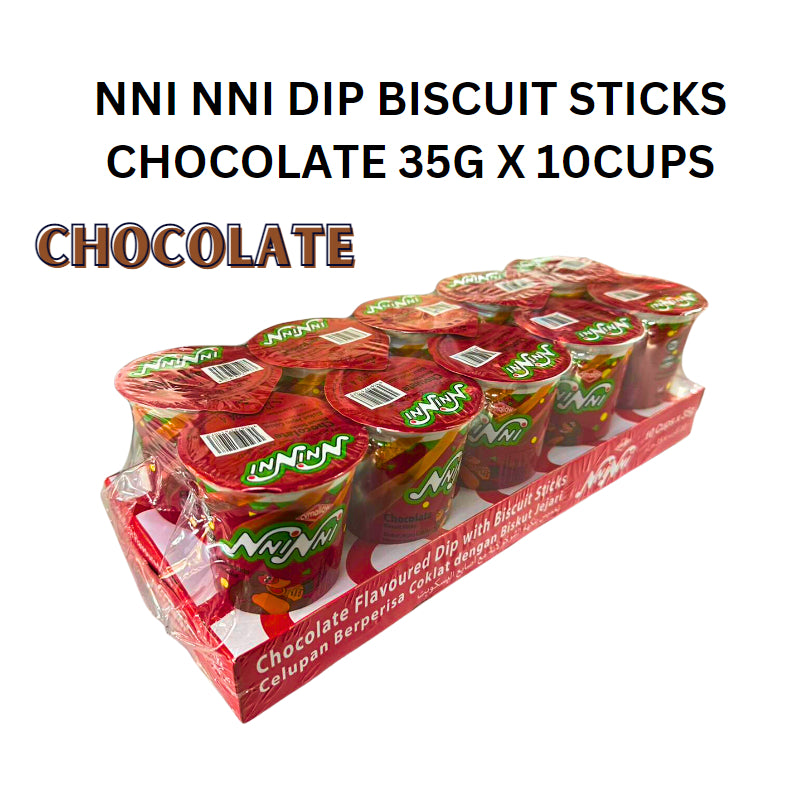 NNI NNI   DIP BISCUIT STICKS STRAWBERRY 35G X 10CUPS HALAL MALAYSIA CVMALLOW