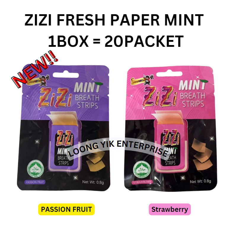 Fresh Paper Mint Breath Strips 1Box = 20Pack ZIZI Brand Halal Masgico Loongyik99