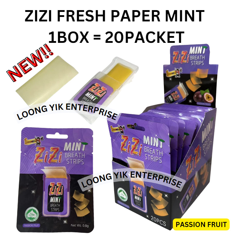 Fresh Paper Mint Breath Strips 1Box = 20Pack ZIZI Brand Halal Masgico Loongyik99