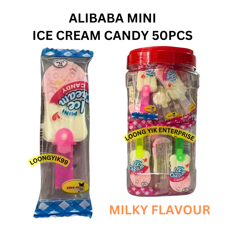 ALIBABA MINI ICE CREAM CANDY 50PCS MILKY FLAVOUR HALAL