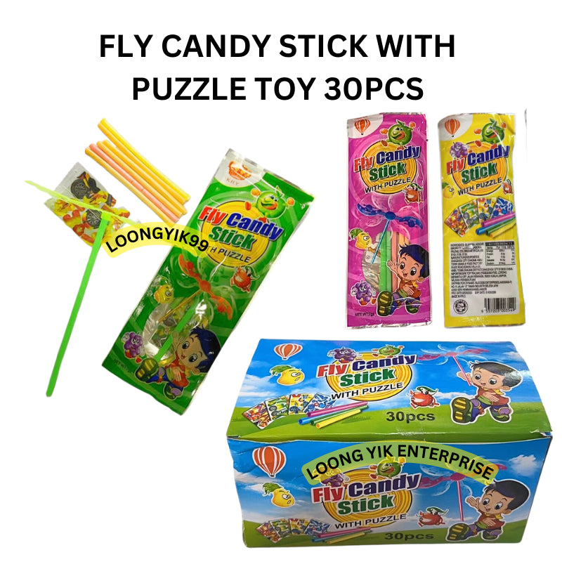 FLY CANDY STICK WITH PUZZLE 30PCS