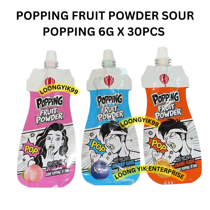 POPPING FRUIT POWDER SOUR POPPING 6G X 30PCS HALAL