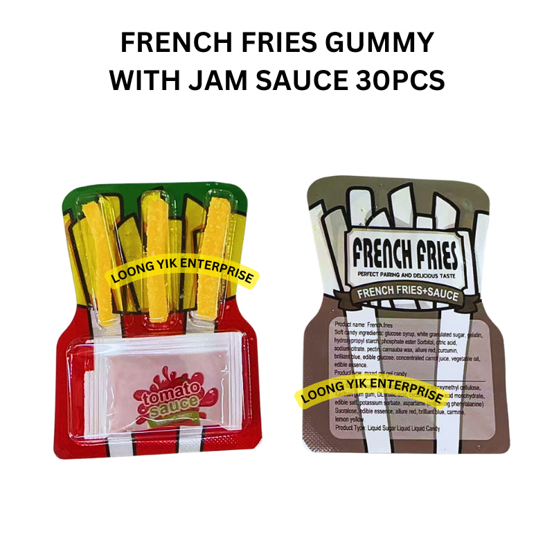 FRENCH FRIES GUMMY WITH JAM SAUCE 30PCS HALAL