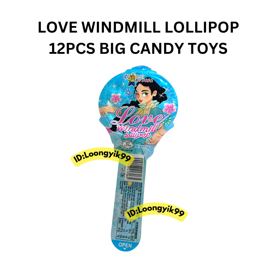 LOVE WINDMILL LOLLIPOP 12PCS BIG CANDY TOYS HALAL LOONGYIK99