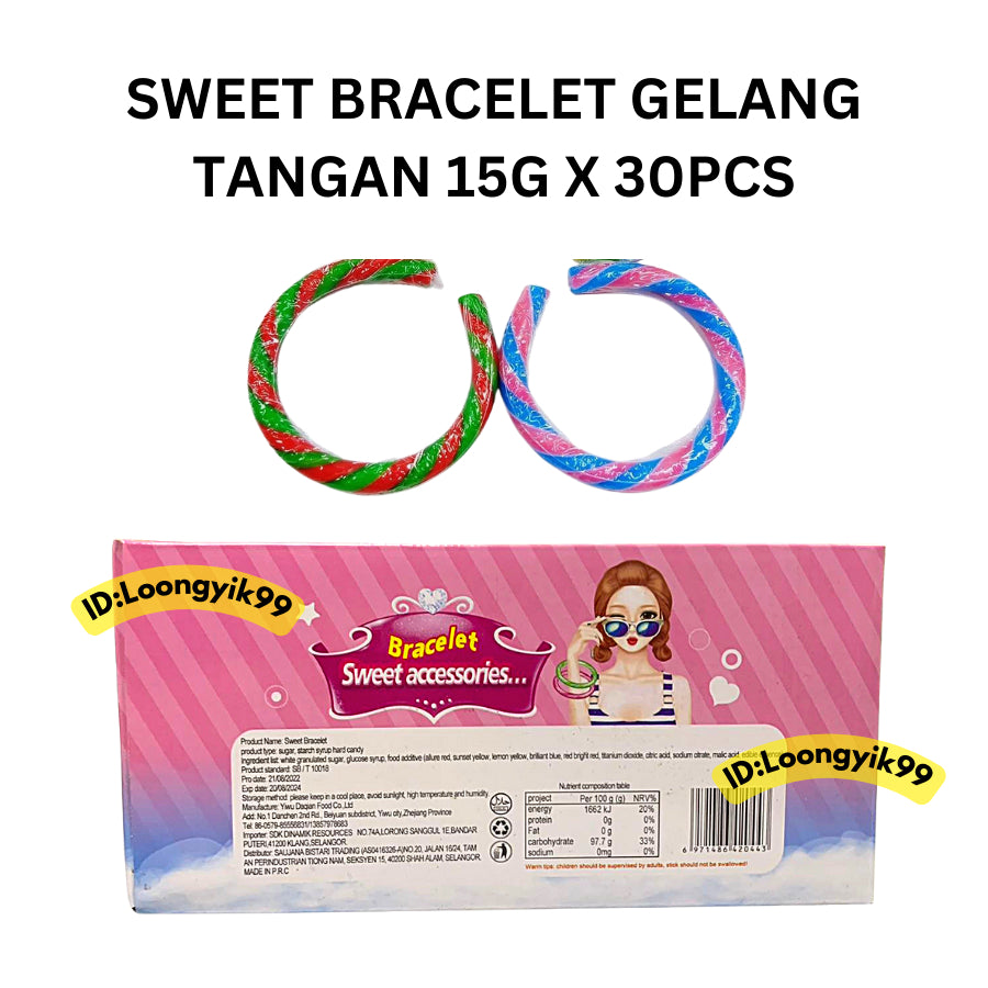 SWEET BRACELET GELANG TANGAN 15G X 30PCS HALAL LOONGYIK99