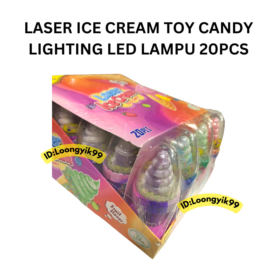 LASER ICE CREAM TOY CANDY LIGHTING LED LAMPU 20PCS HALAL LOONGYIK99