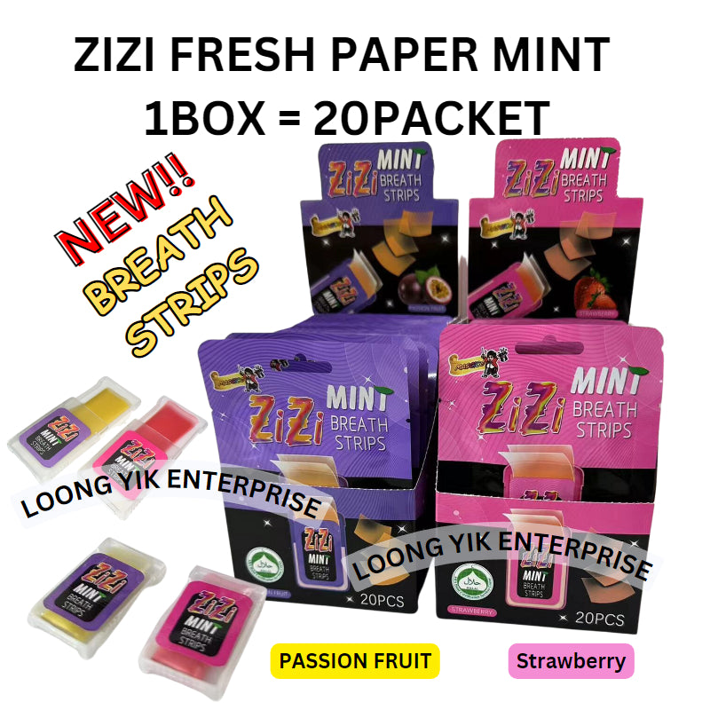 Fresh Paper Mint Breath Strips 1Box = 20Pack ZIZI Brand Halal Masgico Loongyik99