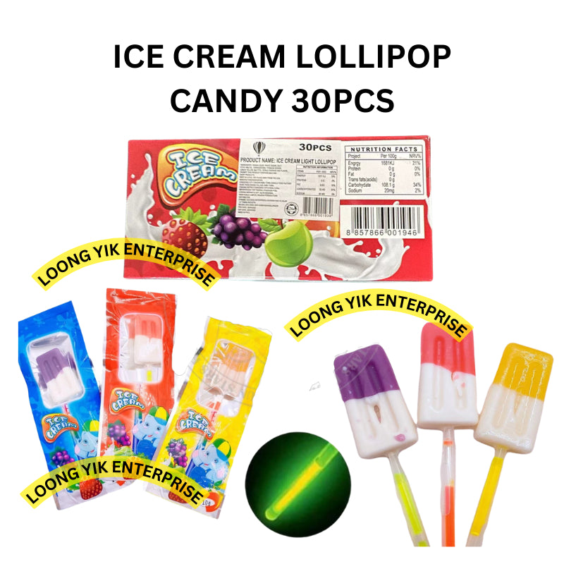 ICE CREAM LOLLIPOP CANDY 30PCS LIGHTING STICK