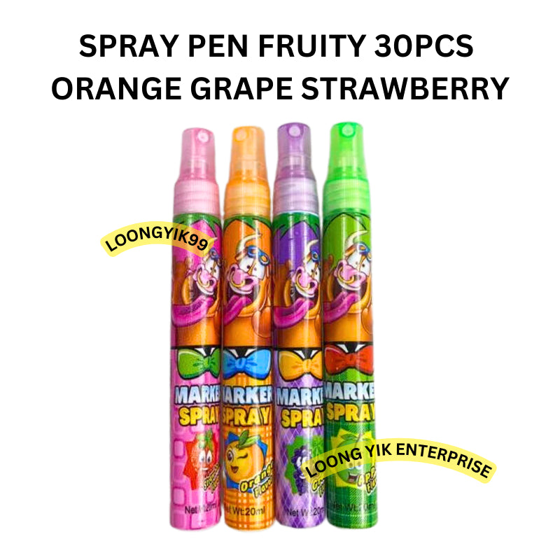 SPRAY PEN / TOOTHBRUSH SPRAY FRUITY FLAVOUR 30PCS ORANGE GRAPE STRAWBERRY