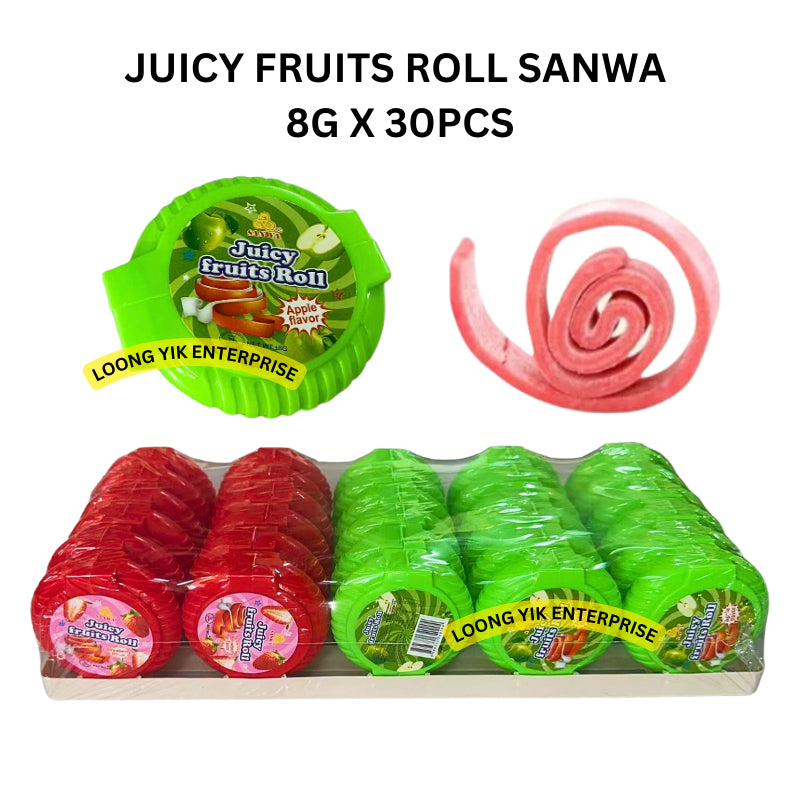 JUICY FRUITS ROLL SANWA 8G X 30PCS HALAL