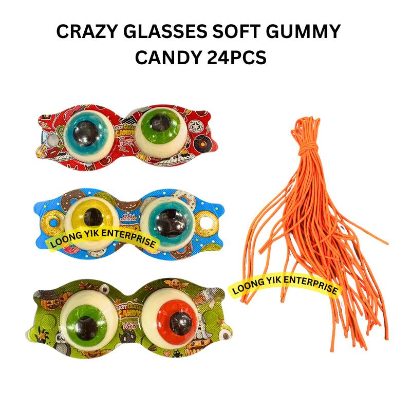 CRAZY GLASSES SOFT GUMMY CANDY 24PCS HALAL DOUBLE GUMMY