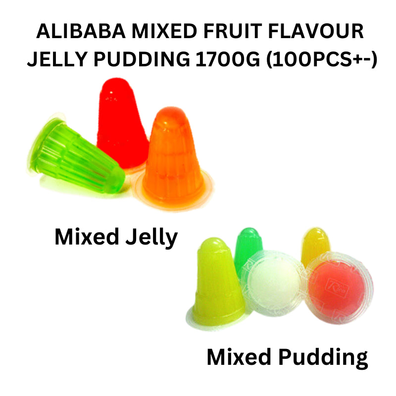 ALIBABA MIXED FRUIT FLAVOUR JELLY PUDDING 1700G (100PCS+-)