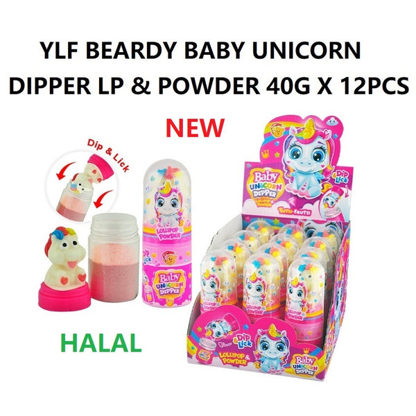 YLF BEARDY BABY UNICORN DIPPER LP & POWDER CANDY 40G X 12PCS HALAL