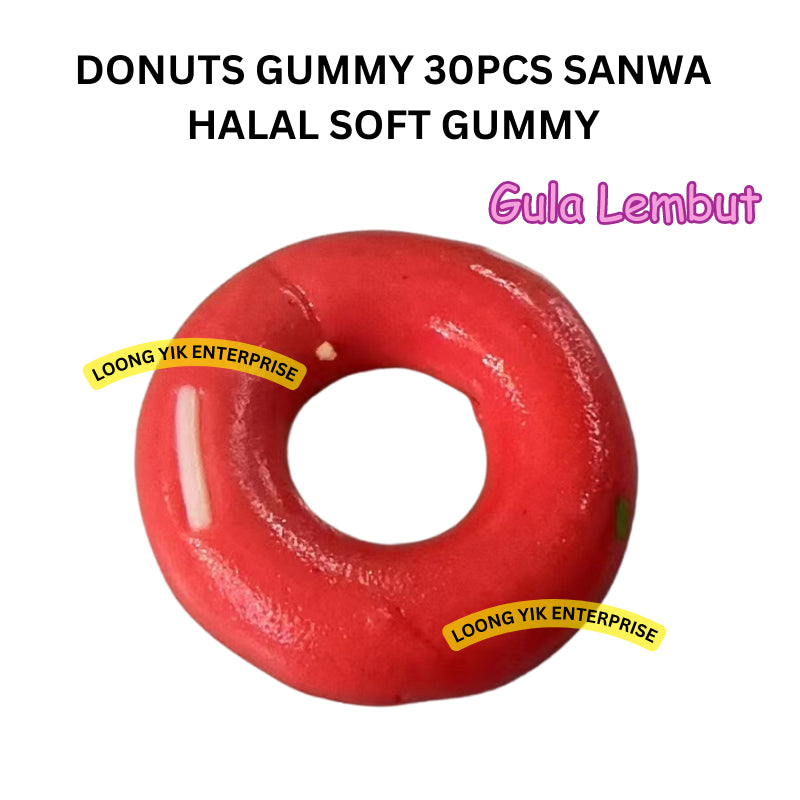 DONUTS GUMMY 30PCS SANWA HALAL SOFT GUMMY CANDY