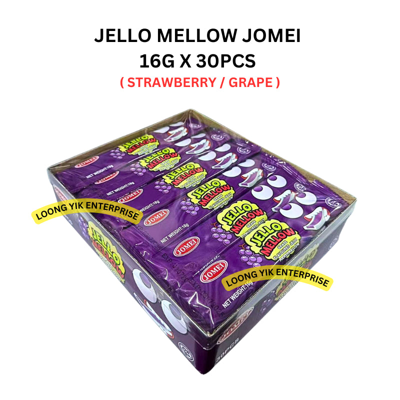 JELLO MELLOW JOMEI 16G X 30PCS ( STRAWBERRY / GRAPE ) HALAL