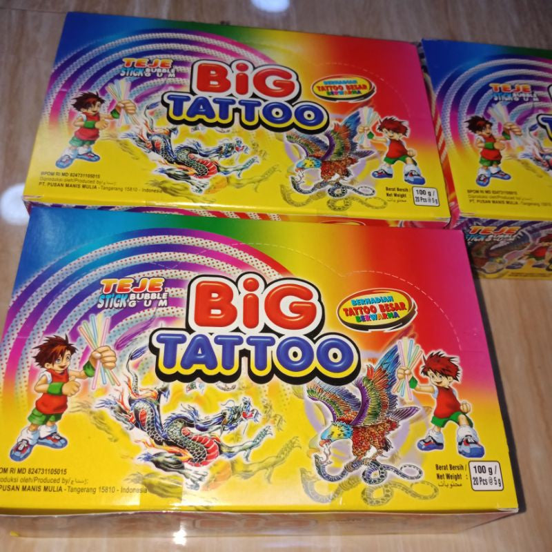 BIG TATTOO BUBBLE GUM 20PCS HALAL