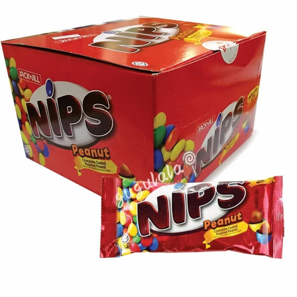 JACK N JILL NIPS PEANUT CHOCOLATE COATED 70G X 12PACKS