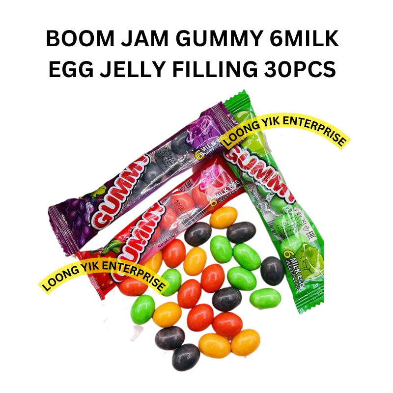 BOOM JAM GUMMY 6MILK EGG JELLY FILLING 30PCS