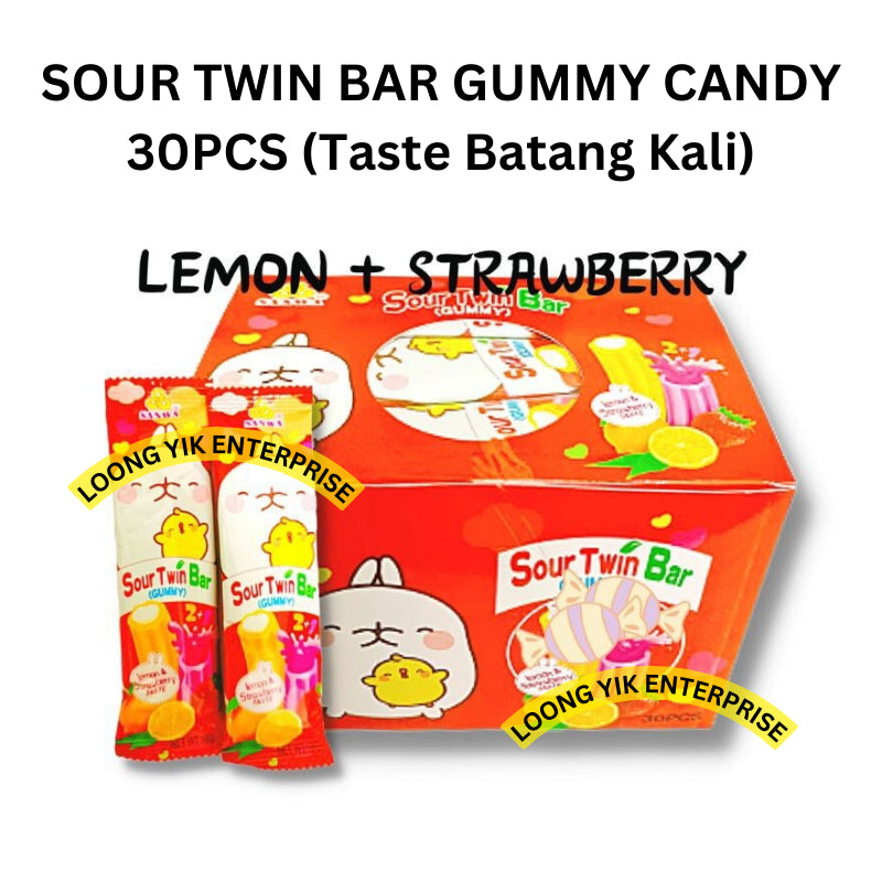 SOUR TWIN BAR GUMMY CANDY 30PCS Fruity Flavour