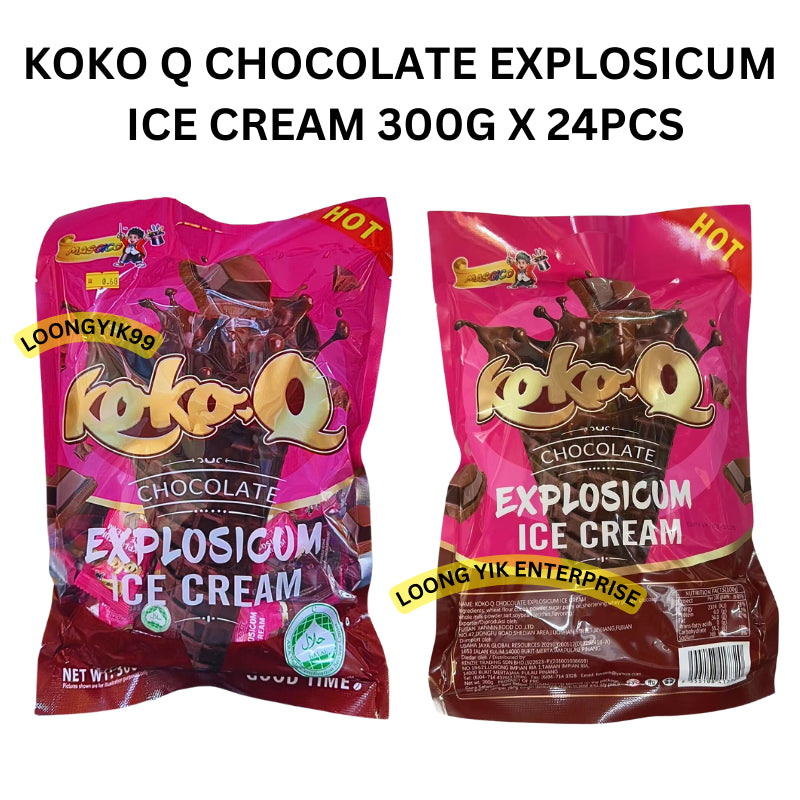 KOKO Q CHOCOLATE EXPLOSICUM ICE CREAM 24PCS (300G)