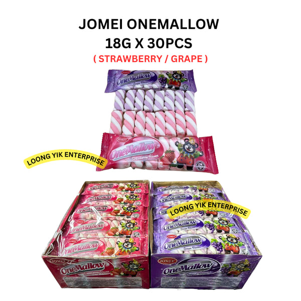 JOMEI ONEMALLOW 18G X 30PCS ( STRAWBERRY / GRAPE ) halal