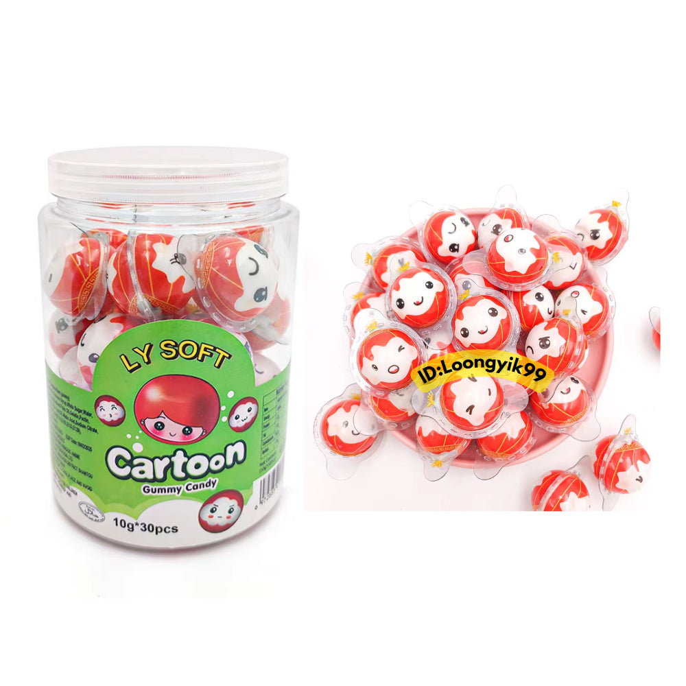 LY SOFT CARTOON RED DOLL *HALAL* 10G X 30PCS (1BALANG) Soft Gummy Candy Viral