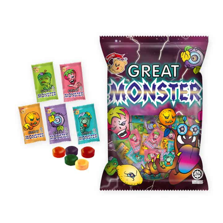 YLF GREAT MONSTER / PIKIN ASAM / MICKEY MOUSE / TSUM TSUM ASSORTED CANDY 350PCS +- HALAL loongyik99