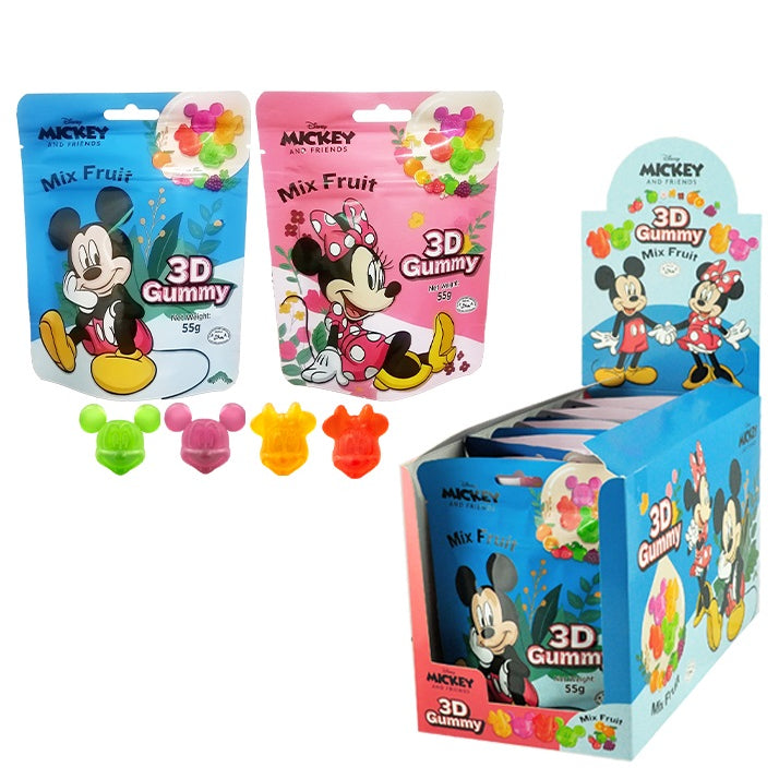 YLF 3D GUMMY 55G X 12PKT ( JURASSIC WORLD / MICKEY MOUSE / MINIONS ) HALAL