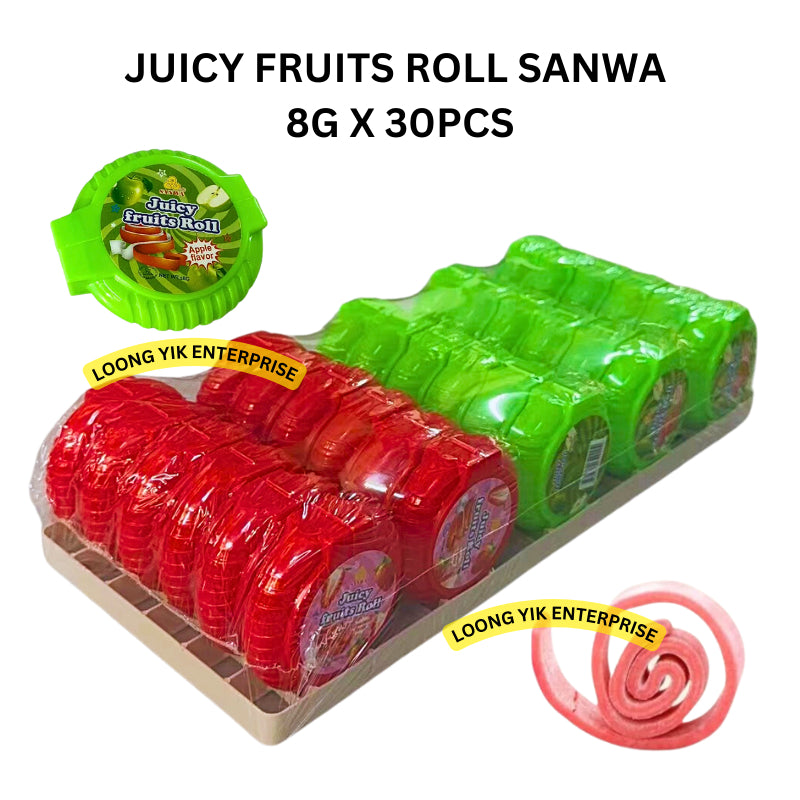 JUICY FRUITS ROLL SANWA 8G X 30PCS HALAL