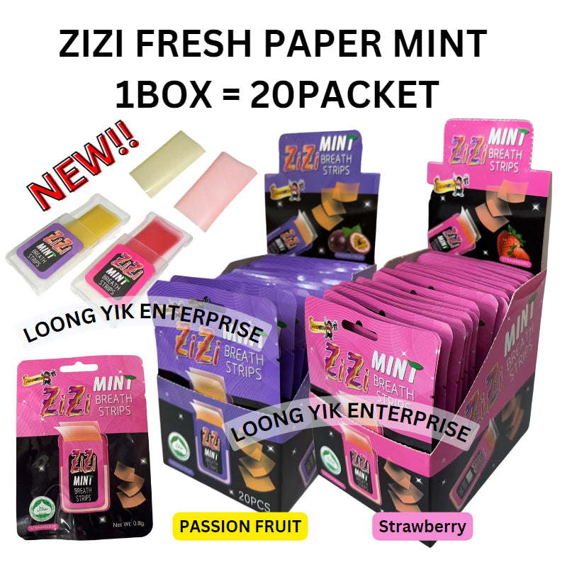 Fresh Paper Mint Breath Strips 1Box = 20Pack ZIZI Brand Halal Masgico Loongyik99