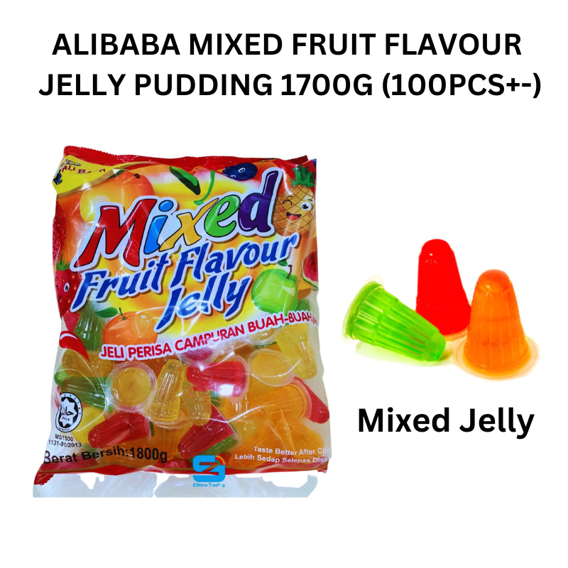 ALIBABA MIXED FRUIT FLAVOUR JELLY PUDDING 1700G (100PCS+-)