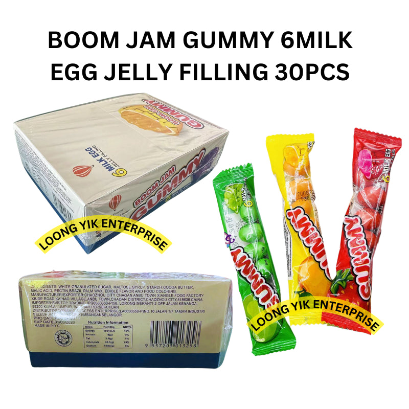 BOOM JAM GUMMY 6MILK EGG JELLY FILLING 30PCS