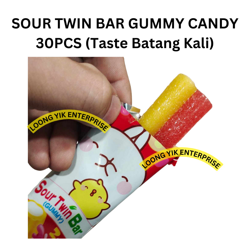 SOUR TWIN BAR GUMMY CANDY 30PCS Fruity Flavour