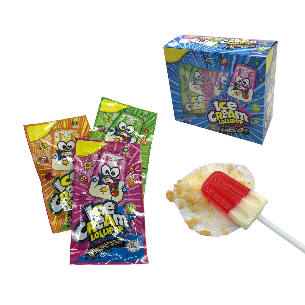 ICE CREAM POPPING LOLLIPOP 24PCS HALAL