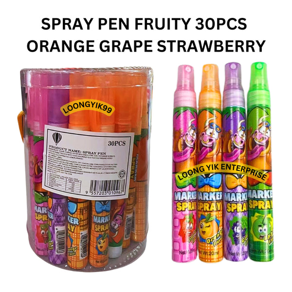 SPRAY PEN / TOOTHBRUSH SPRAY FRUITY FLAVOUR 30PCS ORANGE GRAPE STRAWBERRY