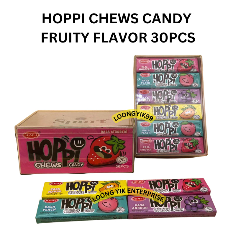 HOPPI CHEWS CANDY FRUITY FLAVOR 30PCS