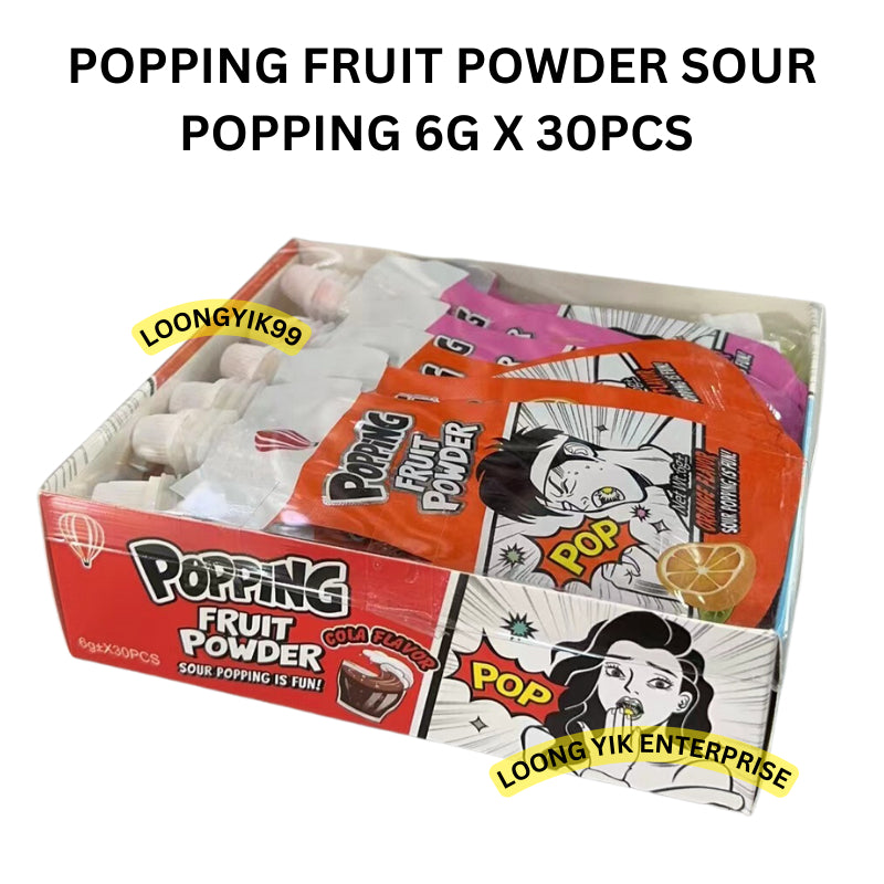 POPPING FRUIT POWDER SOUR POPPING 6G X 30PCS HALAL