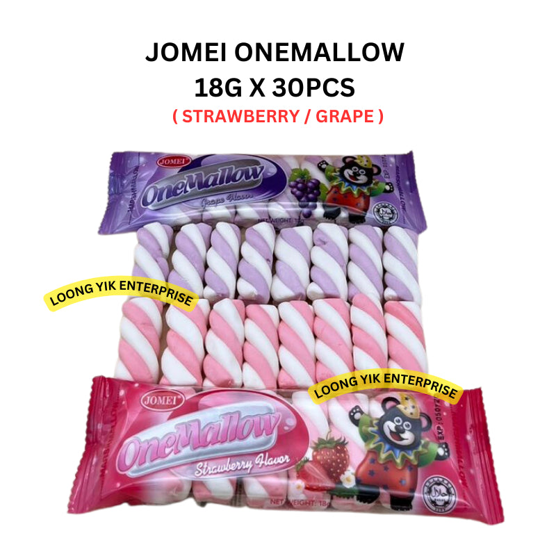 JOMEI ONEMALLOW 18G X 30PCS ( STRAWBERRY / GRAPE ) halal