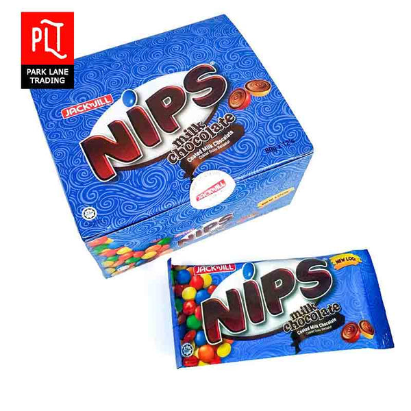 NIPS COATED MILK CHOCOLATE 70G X 12PACKS