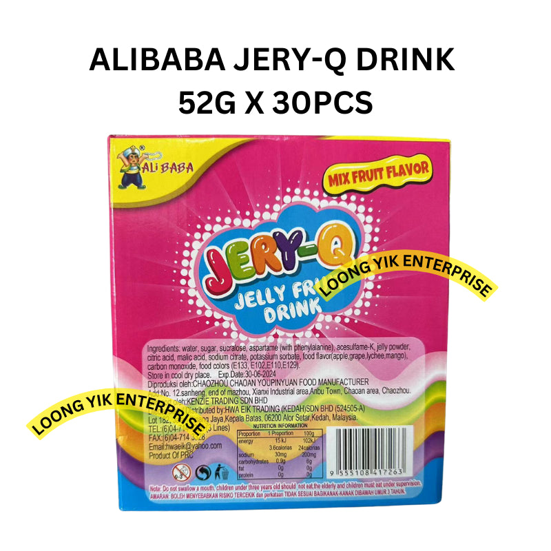 ALIBABA JERY-Q JELLY FRUIT DRINK MIX FRUIT FLAVOR 52G X 30PCS HALAL