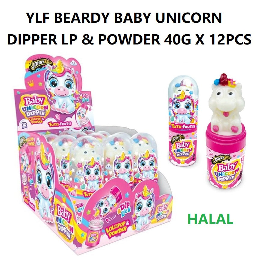 YLF BEARDY BABY UNICORN DIPPER LP & POWDER CANDY 40G X 12PCS HALAL