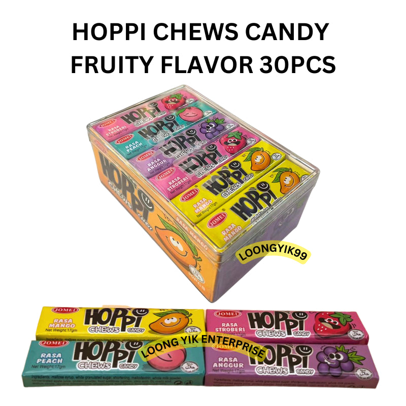 HOPPI CHEWS CANDY FRUITY FLAVOR 30PCS