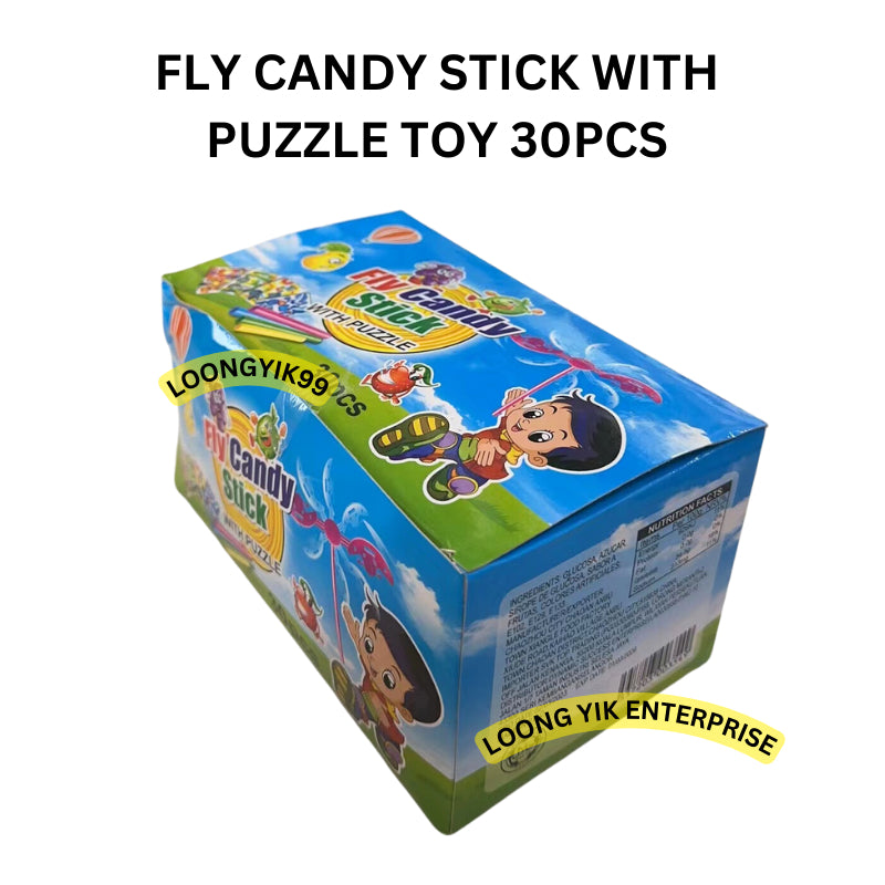 FLY CANDY STICK WITH PUZZLE 30PCS