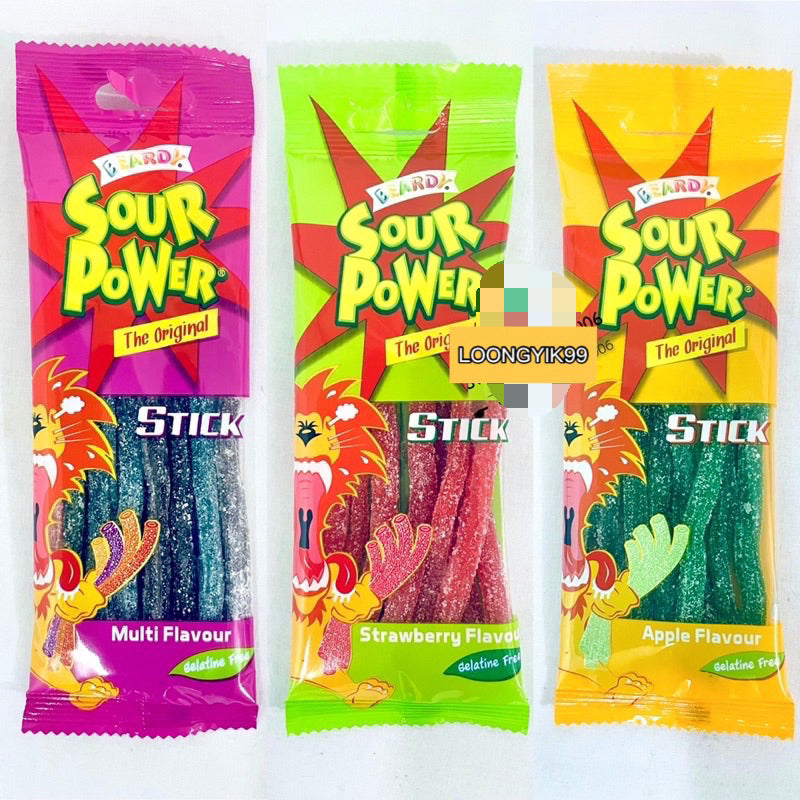 Beardy Sour Powder Stick Chewy Candy 40gm Multi Flavour Childhood Snack