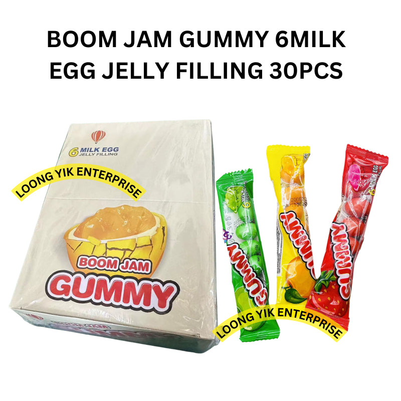 BOOM JAM GUMMY 6MILK EGG JELLY FILLING 30PCS